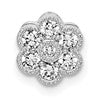 14k White Gold 1/4 carat Lab Grown Diamond VS/SI+ G+ Complete Floral Chain Slide Pendant