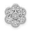 14k White Gold 1/2 carat Lab Grown Diamond VS/SI+ G+ Complete Floral Chain Slide Pendant