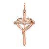 10K Rose Gold Diamond Cross with Heart Pendant