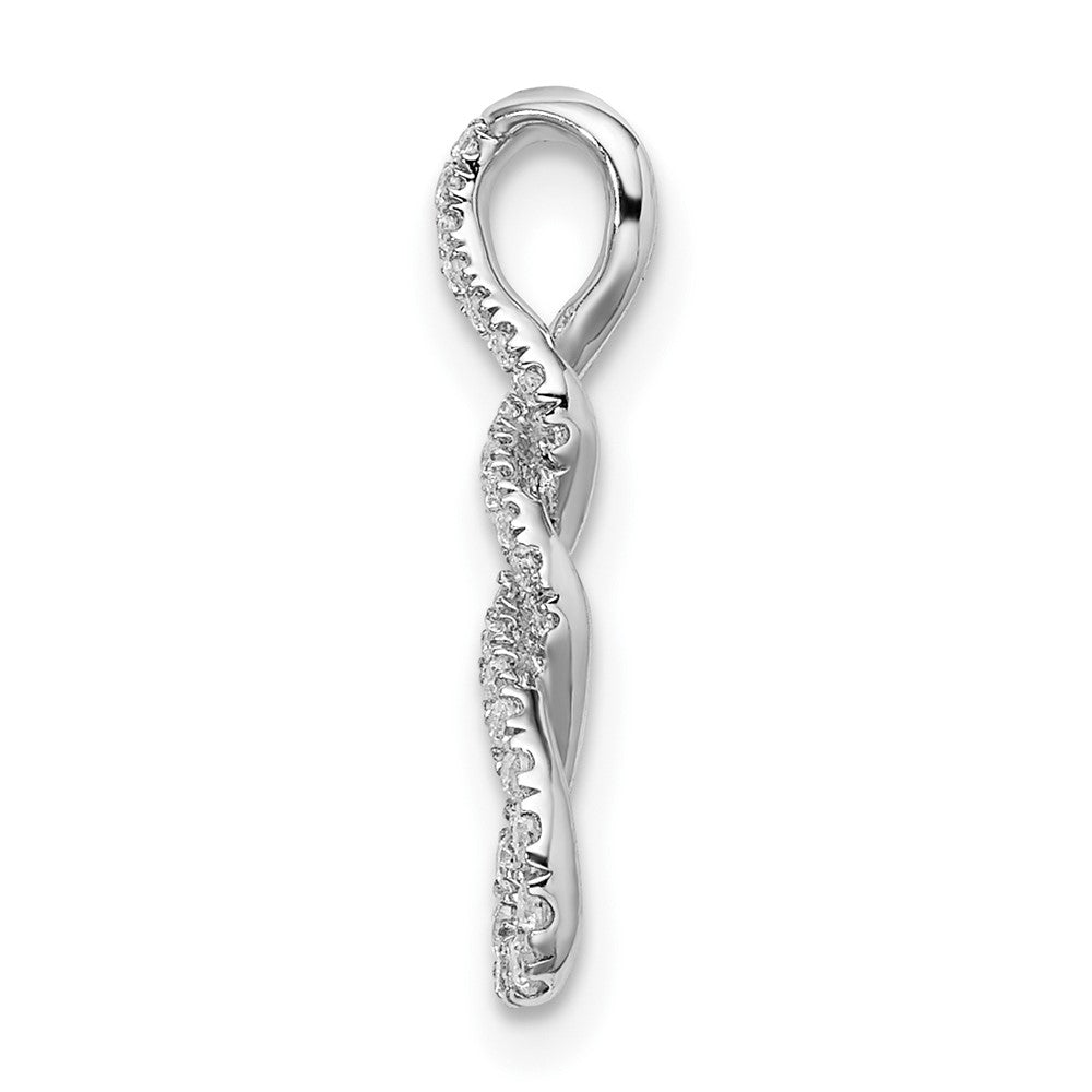 10k White Gold 1/8 carat Diamond Twist Chain Slide