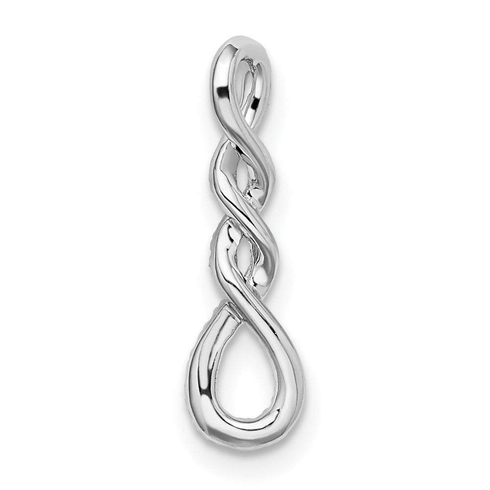 10k White Gold 1/8 carat Diamond Twist Chain Slide