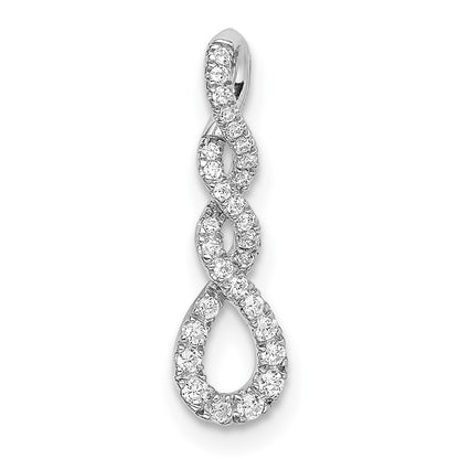 10k White Gold 1/8 carat Diamond Twist Chain Slide