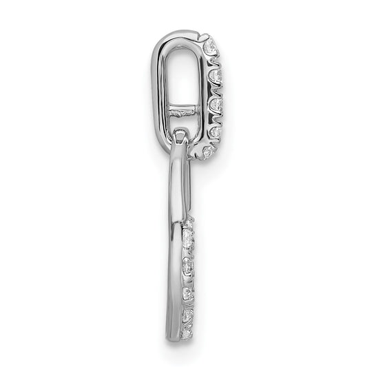 10k White Gold 1/4 carat Diamond Circle Pendant