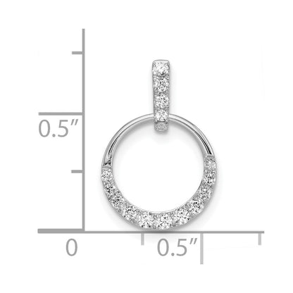 10k White Gold 1/4 carat Diamond Circle Pendant