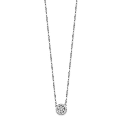 14k White Gold 1/5 carat Lab Grown Diamond VS/SI+ G+ Complete 18 inch Necklace