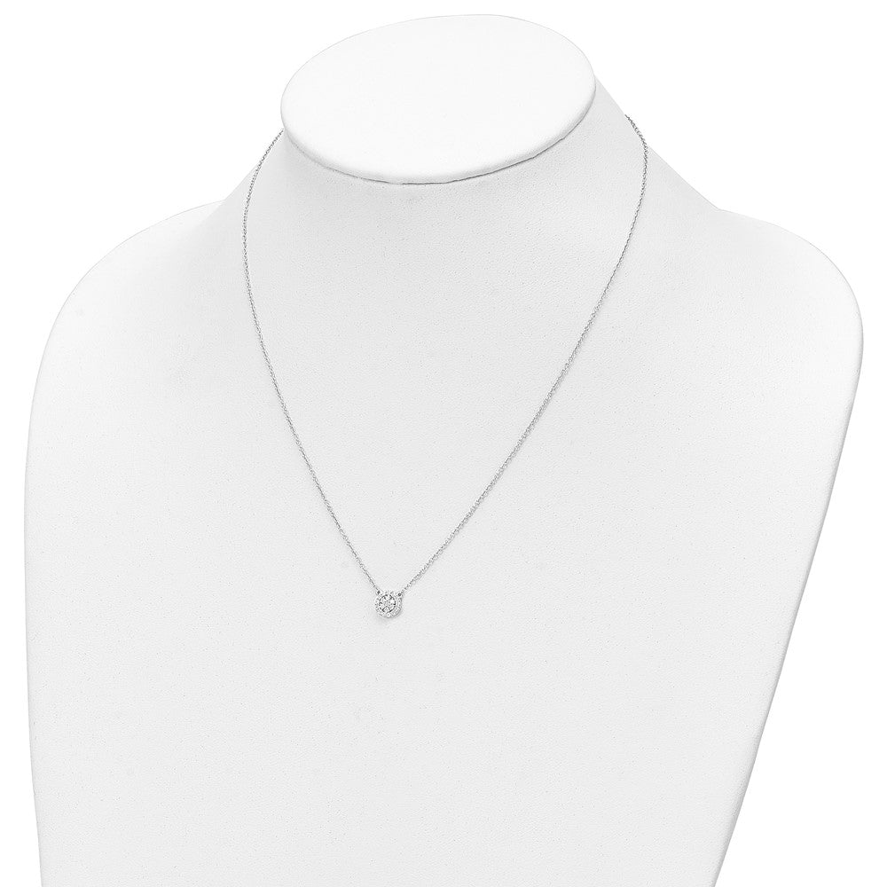 14k White Gold 1/5 carat Lab Grown Diamond VS/SI+ G+ Complete 18 inch Necklace