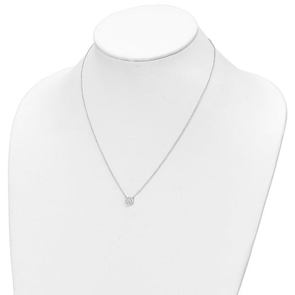14k White Gold 1/5 carat Lab Grown Diamond VS/SI+ G+ Complete 18 inch Necklace
