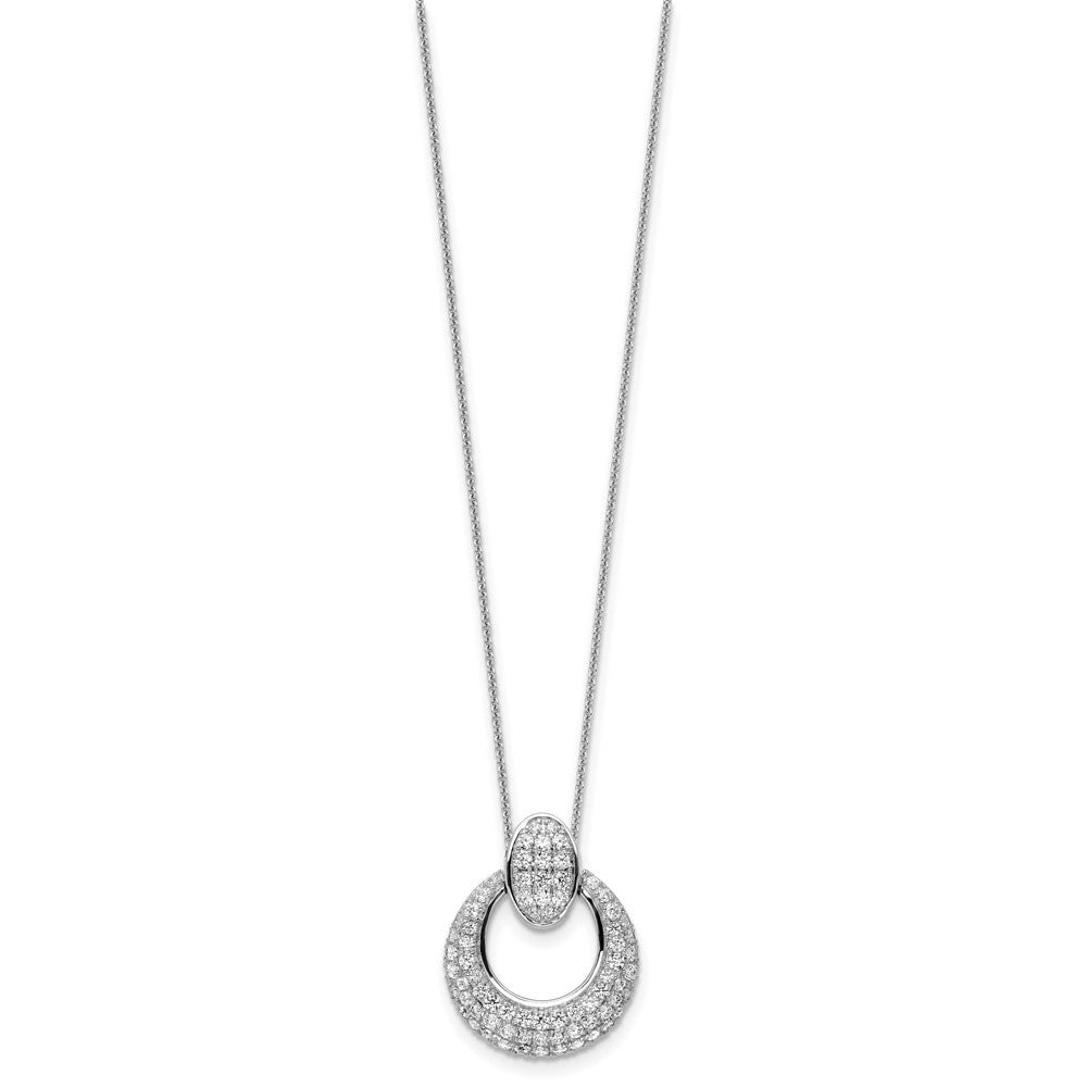 True Origin 14K White Gold 1 1/6 carat Lab Grown Diamond VS+ F+ 18 in Complete Circle Pendant Necklace