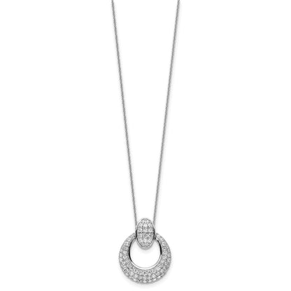 True Origin 14K White Gold 1 1/6 carat Lab Grown Diamond VS+ F+ 18 in Complete Circle Pendant Necklace