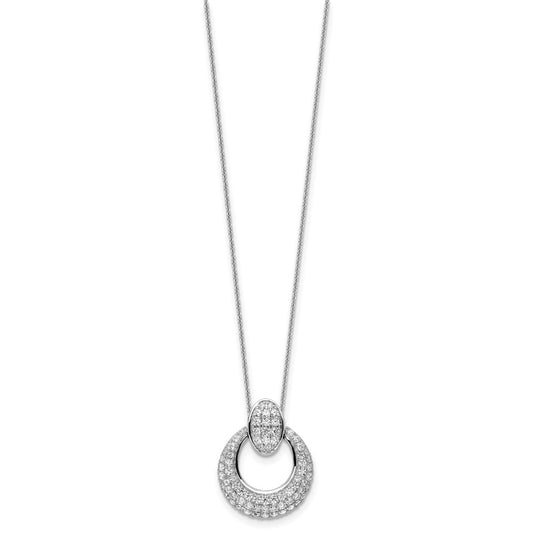 True Origin 14K White Gold 1 1/6 carat Lab Grown Diamond VS+ F+ 18 in Complete Circle Pendant Necklace