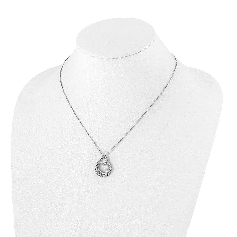 True Origin 14K White Gold 1 1/6 carat Lab Grown Diamond VS+ F+ 18 in Complete Circle Pendant Necklace