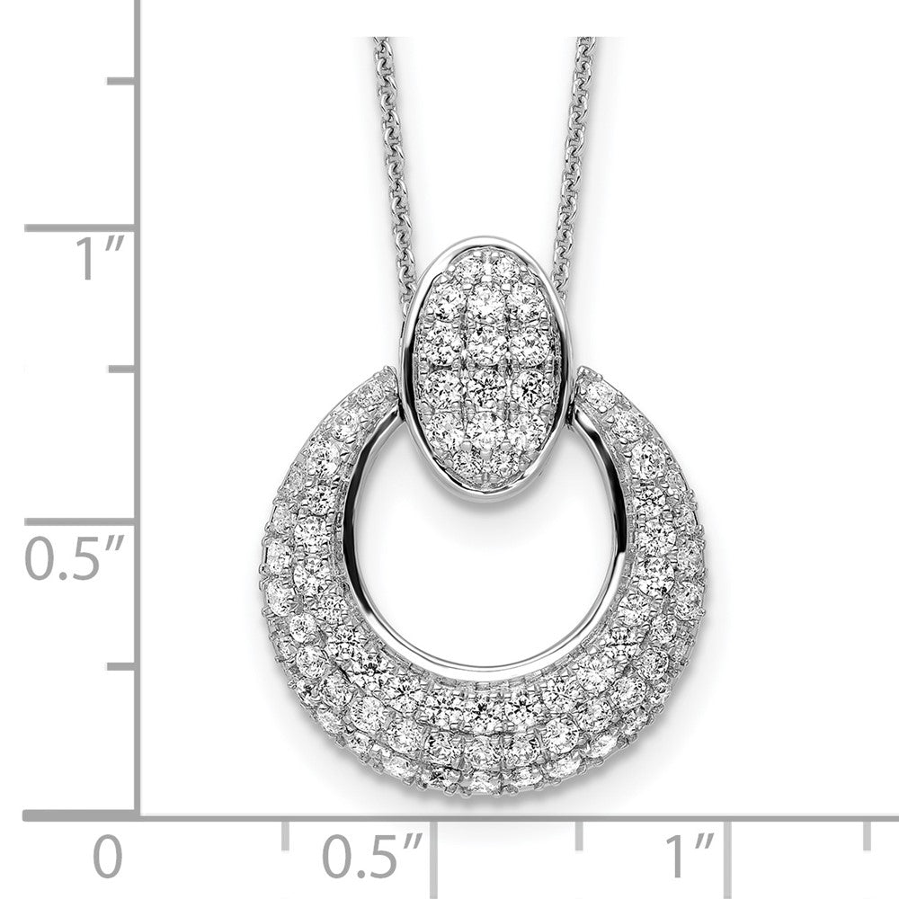 True Origin 14K White Gold 1 1/6 carat Lab Grown Diamond VS+ F+ 18 in Complete Circle Pendant Necklace