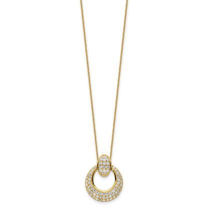 True Origin 14K Yellow Gold 1 1/6 carat Lab Grown Diamond VS+ F+ 18 in Complete Circle Pendant Necklace