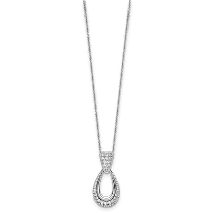 True Origin 14K White Gold 1/2 carat Lab Grown Diamond VS+ F+ 18 in Complete Teardrop Necklace