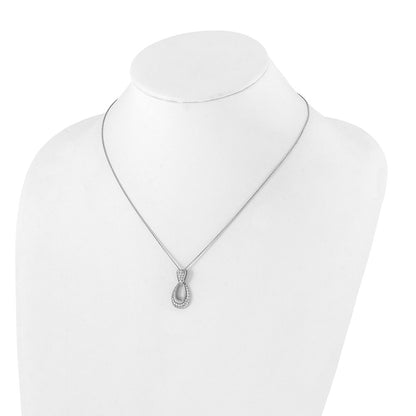 True Origin 14K White Gold 1/2 carat Lab Grown Diamond VS+ F+ 18 in Complete Teardrop Necklace