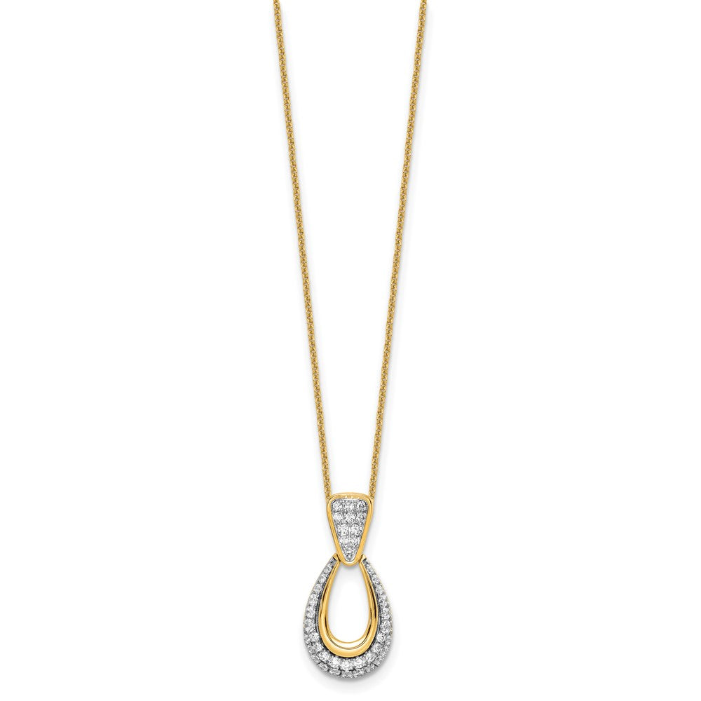 True Origin 14K Yellow Gold 1/2 carat Lab Grown Diamond VS+ F+ 18 in Complete Teardrop Necklace