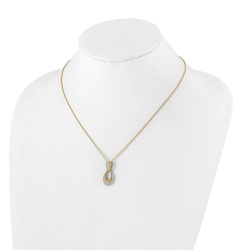 True Origin 14K Yellow Gold 1/2 carat Lab Grown Diamond VS+ F+ 18 in Complete Teardrop Necklace