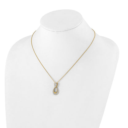 True Origin 14K Yellow Gold 1/2 carat Lab Grown Diamond VS+ F+ 18 in Complete Teardrop Necklace