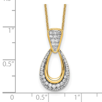 True Origin 14K Yellow Gold 1/2 carat Lab Grown Diamond VS+ F+ 18 in Complete Teardrop Necklace