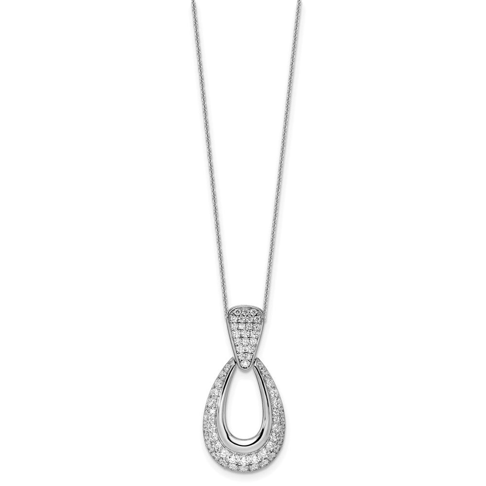 True Origin 14K White Gold 1 1/3 carat Lab Grown Diamond VS+ F+ 18 in Complete Teardrop Necklace