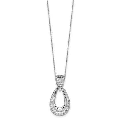 True Origin 14K White Gold 1 1/3 carat Lab Grown Diamond VS+ F+ 18 in Complete Teardrop Necklace