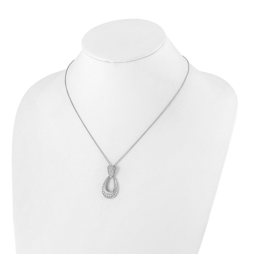 True Origin 14K White Gold 1 1/3 carat Lab Grown Diamond VS+ F+ 18 in Complete Teardrop Necklace
