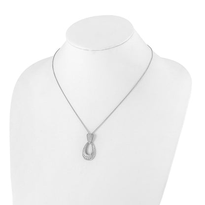 True Origin 14K White Gold 1 1/3 carat Lab Grown Diamond VS+ F+ 18 in Complete Teardrop Necklace