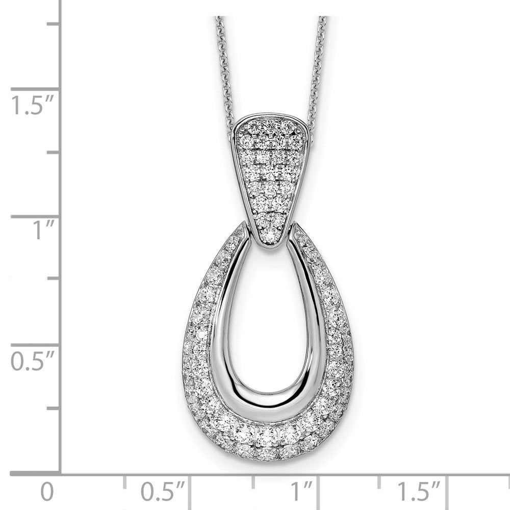 True Origin 14K White Gold 1 1/3 carat Lab Grown Diamond VS+ F+ 18 in Complete Teardrop Necklace