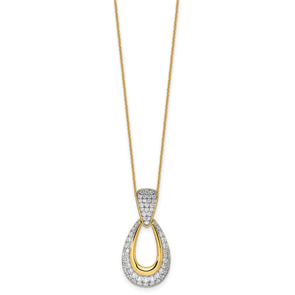 True Origin 14K Yellow Gold 1 1/3 carat Lab Grown Diamond VS+ F+ 18 in Complete Teardrop Necklace