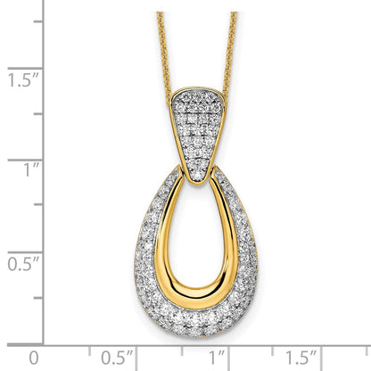 True Origin 14K Yellow Gold 1 1/3 carat Lab Grown Diamond VS+ F+ 18 in Complete Teardrop Necklace