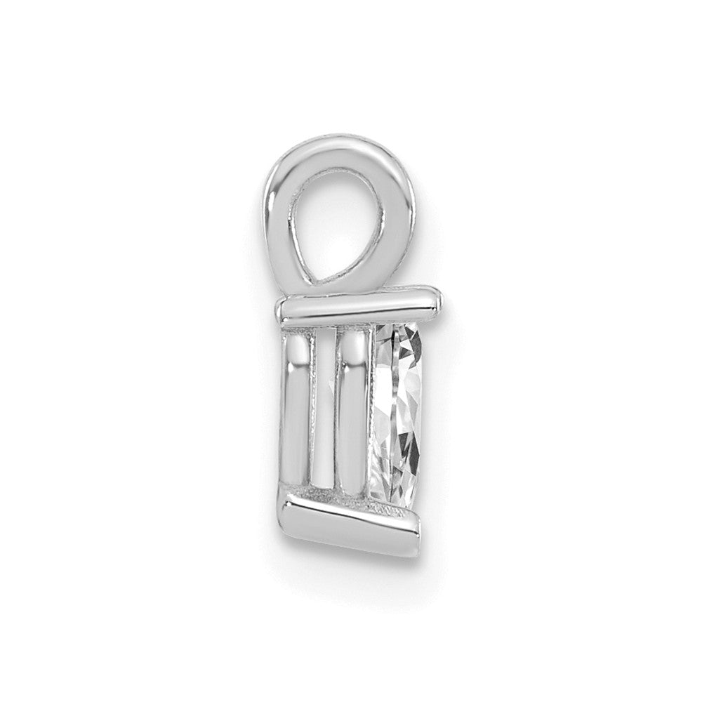 14K White Gold Lab Grown Diamond VS/SI+ G+ 5.85x3.0mm Pear Solitaire Pendan