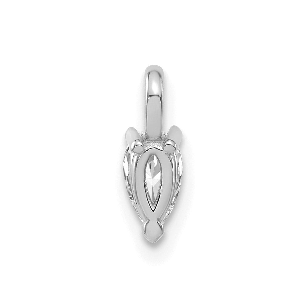14K White Gold Lab Grown Diamond VS/SI+ G+ 5.85x3.0mm Pear Solitaire Pendan