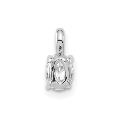 14k White Gold 1/3 carat Lab Grown Diamond VS/SI+ G+ Complete Oval Solitaire Pendant