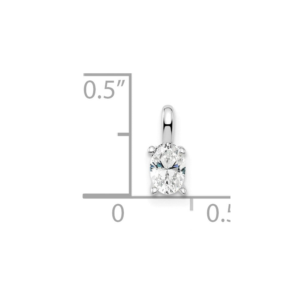 14k White Gold 1/3 carat Lab Grown Diamond VS/SI+ G+ Complete Oval Solitaire Pendant