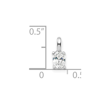 14k White Gold 1/3 carat Lab Grown Diamond VS/SI+ G+ Complete Oval Solitaire Pendant