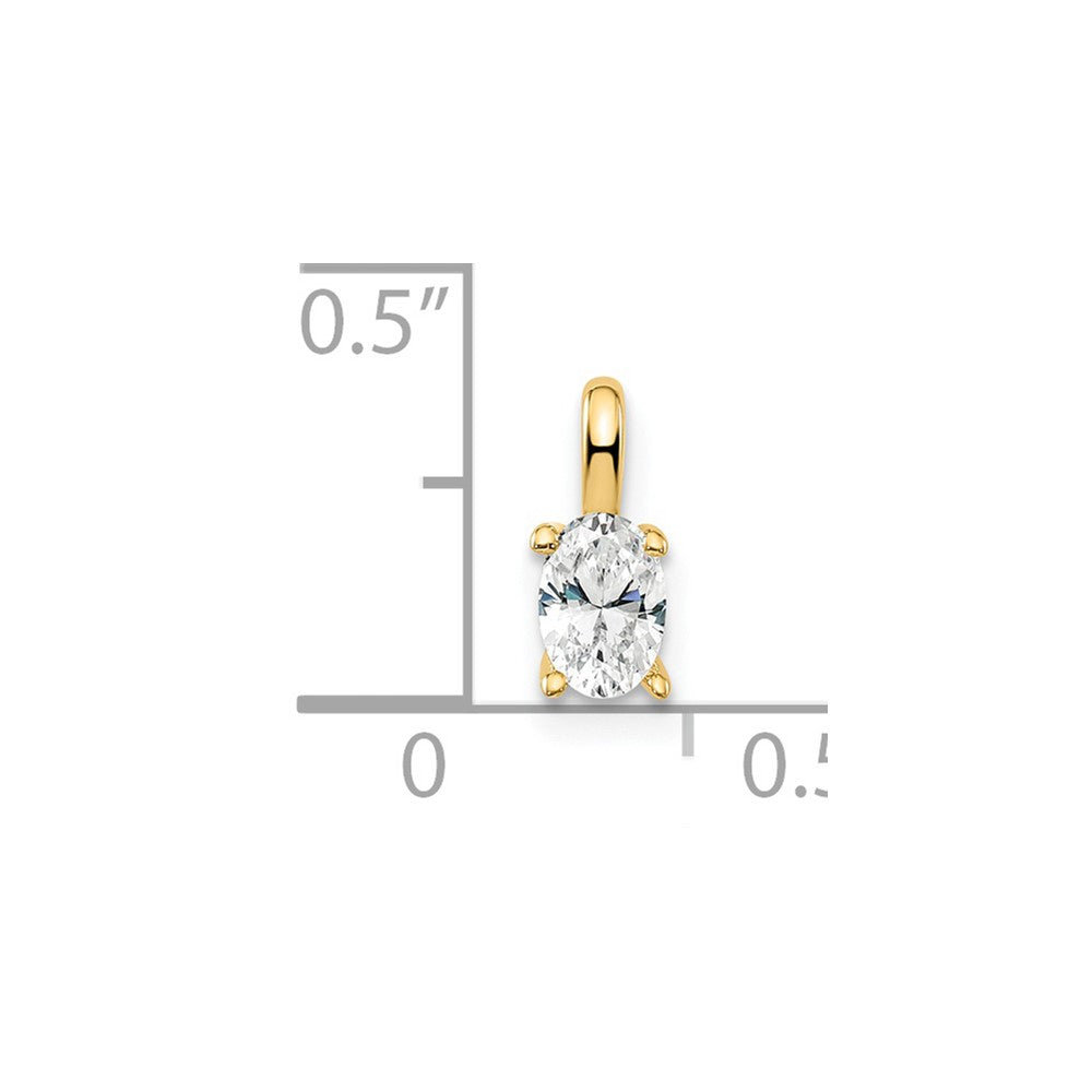 14k 1/3 carat Lab Grown Diamond VS/SI+ G+ Complete Oval Solitaire Pendant