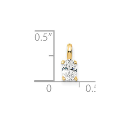 14k 1/3 carat Lab Grown Diamond VS/SI+ G+ Complete Oval Solitaire Pendant