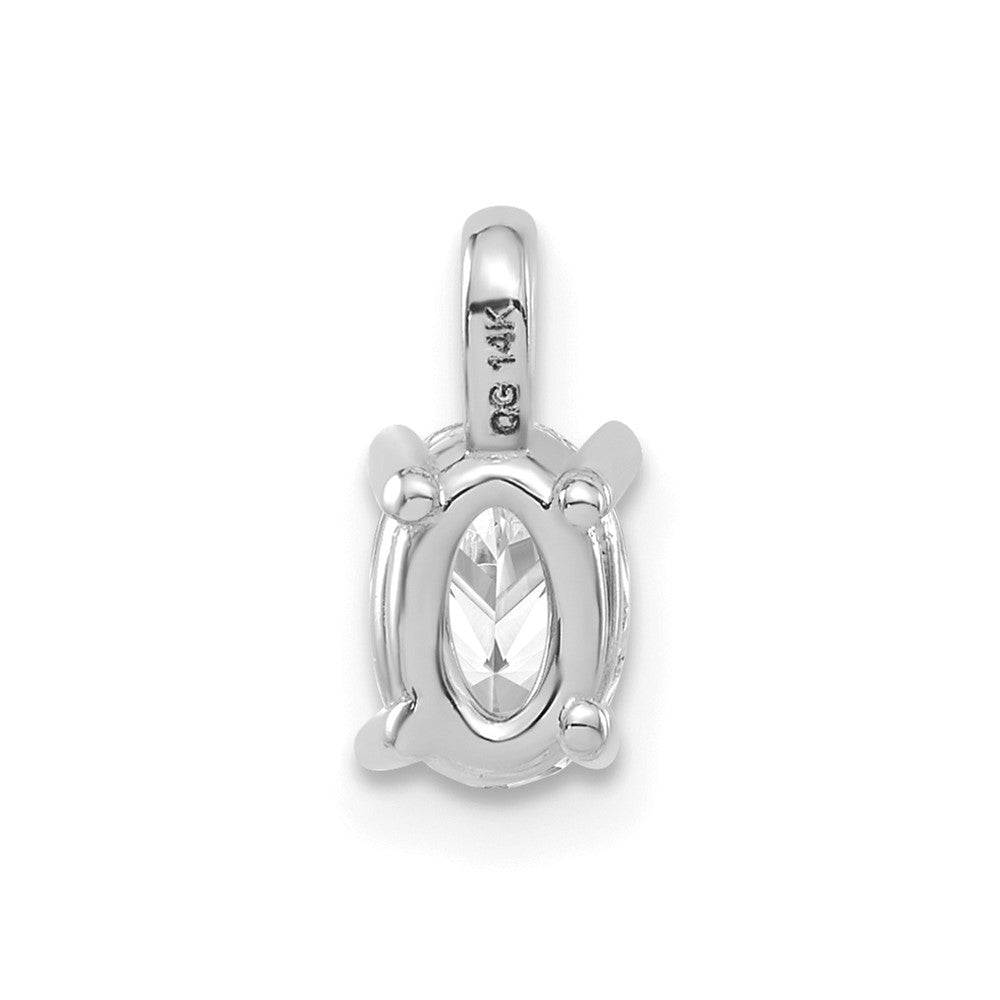14k White Gold 1/2 carat Lab Grown Diamond VS/SI+ G+ Complete Oval Solitaire Pendant