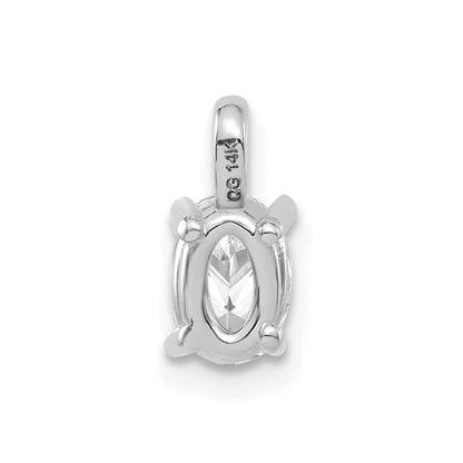 14k White Gold 1/2 carat Lab Grown Diamond VS/SI+ G+ Complete Oval Solitaire Pendant