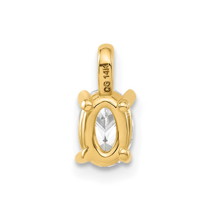 14k 1/2 carat Lab Grown Diamond VS/SI+ G+ Complete Oval Solitaire Pendant