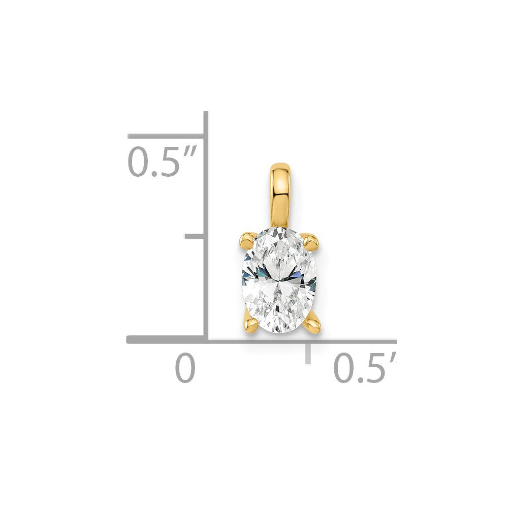 14k 1/2 carat Lab Grown Diamond VS/SI+ G+ Complete Oval Solitaire Pendant