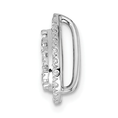 14k White Gold 5/8 carat Lab Grown Diamond VS/SI+ G+ Complete Teardrop Halo Chain Slide Pendant