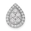 14k White Gold 5/8 carat Lab Grown Diamond VS/SI+ G+ Complete Teardrop Halo Chain Slide Pendant