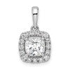 14k White Gold 1/4 carat Lab Grown Diamond VS/SI+ G+ April Birthstone White Sapphire Halo Pendant