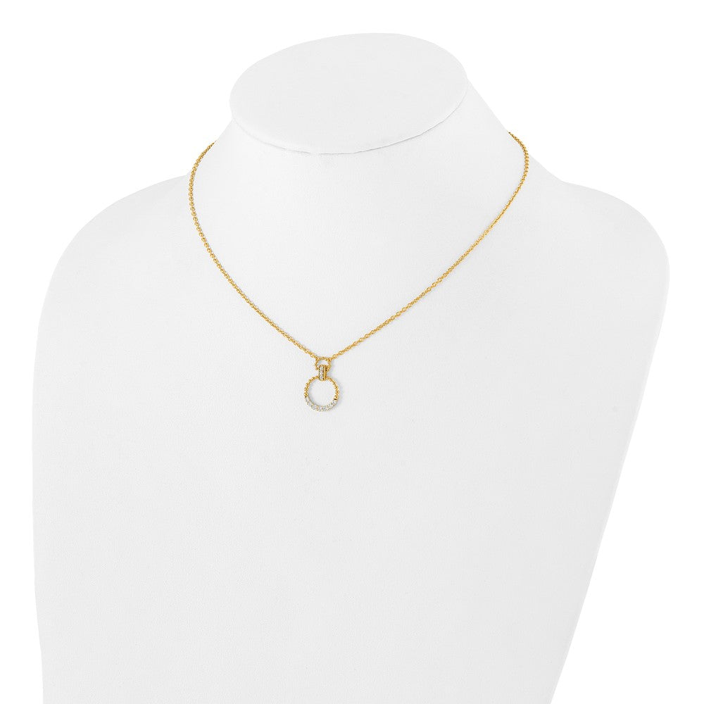 14k 1/4 carat Lab Grown Diamond VS/SI+ G+ Circle 18 inch Pendant Necklace