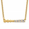 14k 1/4 carat Lab Grown Diamond VS/SI+ G+ Beaded Bar 18 inch Necklace