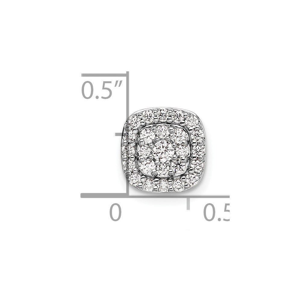 14k White Gold 3/8 carat Lab Grown Diamond VS/SI+ G+ Complete Chain Slide Pendant