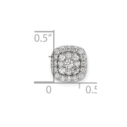 14k White Gold 3/8 carat Lab Grown Diamond VS/SI+ G+ Complete Chain Slide Pendant