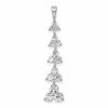 14k White Gold 1 carat Lab Grown Diamond VS/SI+ G+ Five Three Stone Cluster Bar Chain Slide Pendant