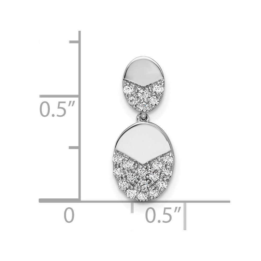 14k White Gold 1/5 carat Lab Grown Diamond VS/SI+ G+ Dangle Chain Slide Pendant